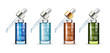 Vector illustration of realistic serum bottles isolated on white background.