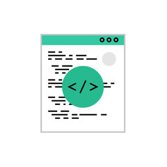 Fototapete - Coding Script Monoflat Icon.
