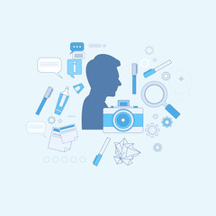 Wall Mural - design idea graphic designer drawing icon web banner vector illustration