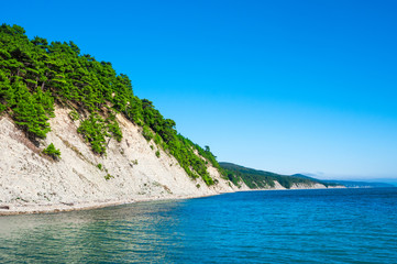 Wall Mural - Sea coastline and mountain