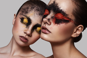 Two female Models with beauty Makeup