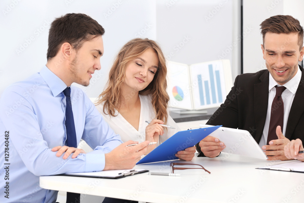 Group of business people working at office