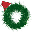 New Year's Christmas-tree wreath and a Santa Claus hat