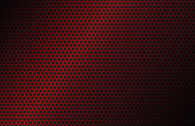 Red Geometric Polygons Background, Hexagon Symbol, Abstract Black Metallic Wallpaper, Vector Illustration