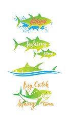 Sticker - Shown fish tuna set