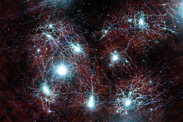 Wall Mural - atomic particles 3d illustration