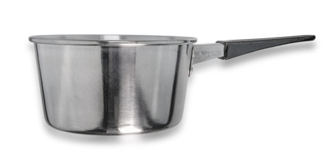  Stainless steel cooking pot isolated over white background with clipping path