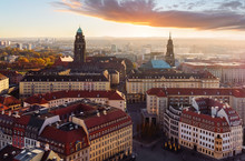 Evening Over The City Of Dresden, Saxony