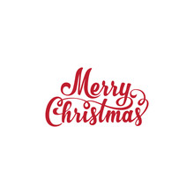 Merry Christmas Vector Text Calligraphic Lettering Font Vintage