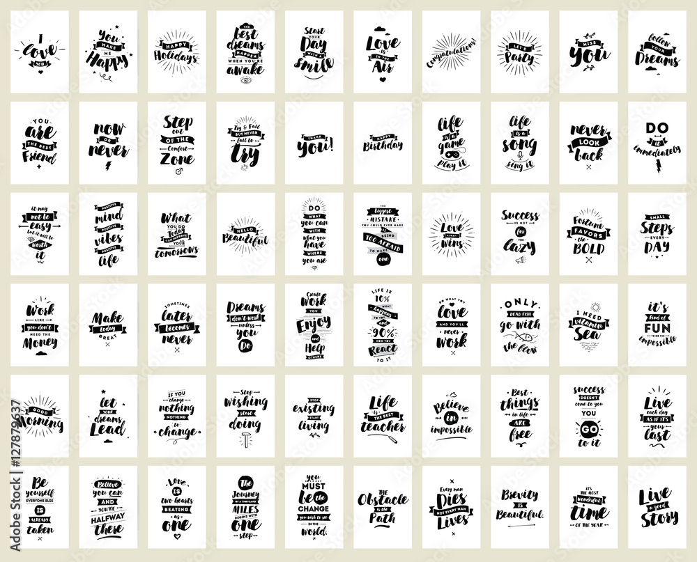 Typography cards set. Stock Vector | Adobe Stock