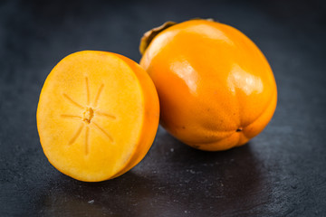 Kaki fruits (selective focus)