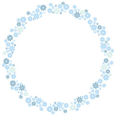 Poster - Christmas Snowflake Circle Wreath Pattern