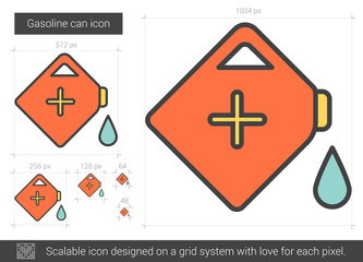 Sticker - Gasoline can line icon.