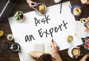 Wall Mural - contact us question customer service support concept
