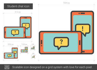 Sticker - Student chat line icon.