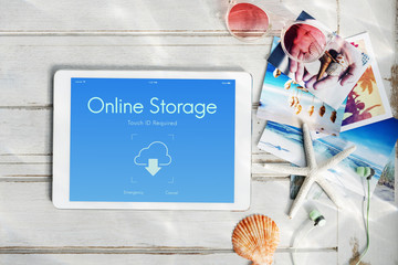 Canvas Print - Online Backup Cloud Storage Data Concept