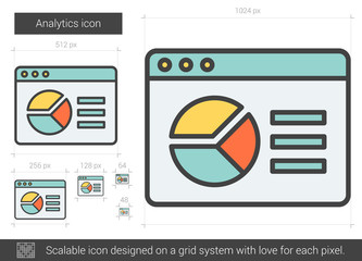 Wall Mural - analytics line icon.