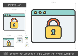 Poster - Padlock line icon.