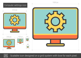 Canvas Print - Computer settings line icon.