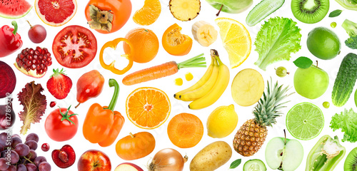 Fototapeta do kuchni Background of fruits and vegetables