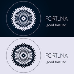 Wall Mural - Vector design templates in blue and grey colors. Creative mandala logo, icon, emblem, symbol. For business, invitation, wedding, banner , flyer or greeting cards.