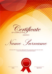 Canvas Print - Certificate of completion template