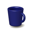 Blue cup on a white background