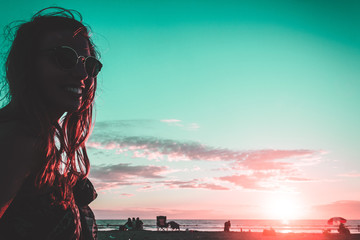 Poster - Girl at Coronado Beach, San Diego