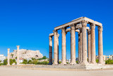 Fototapeta  - Temple of Olympian Zeus and Acropolis Hill, Athens, Greece