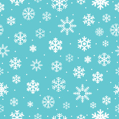 Wall Mural - Christmas seamless pattern with snowflakes. Vector illustration