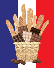 Wall Mural - french bread and chocolate