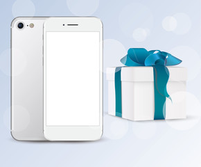 Wall Mural - holiday silver smartphone