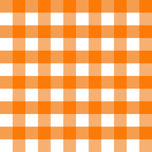 Thanksgiving Day. Orange Checkered Vector Seamless Pattern Background. A Component Of The Squares Without Transparency. Square. The Concept Of A Classic Tartan Fabric Pattern.