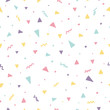 Memphis seamless pattern design with triangle confetti