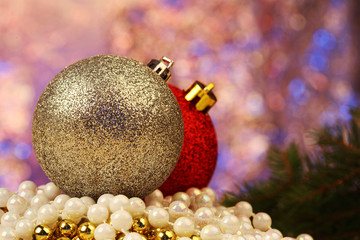 christmas balls close up