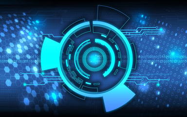 Wall Mural - blue technology background and abstract digital tech circle.