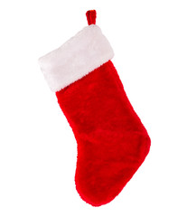 Wall Mural - Christmas stocking on white background