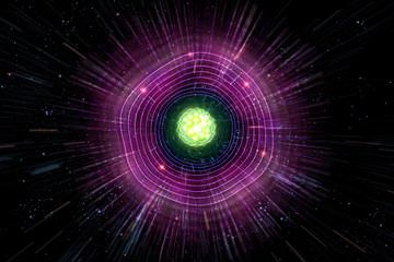 Wall Mural - atomic particle 3d illustration