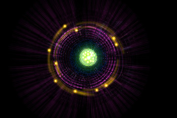 Wall Mural - atomic particle 3d illustration