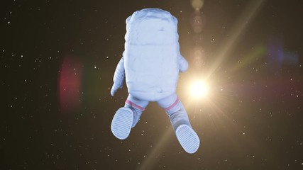 Wall Mural - spinning astronaut in open space, seamless looping 3d animation. full hd 1080