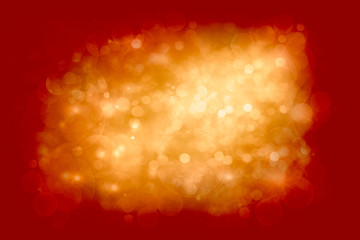 Wall Mural - sparkling gold christmas bokeh on red
