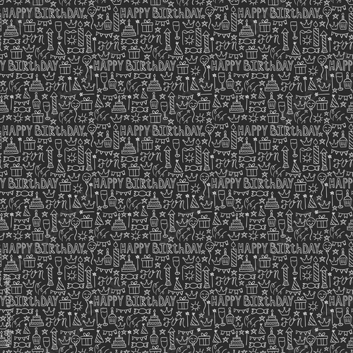 Doodles seamless pattern vector set.