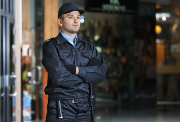 security man standing indoors