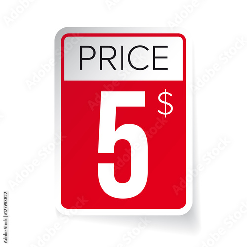 Price Tag vector sticker Five usd Stock Vector Adobe Stock