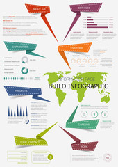 Poster - Infographic with world map for presentation design
