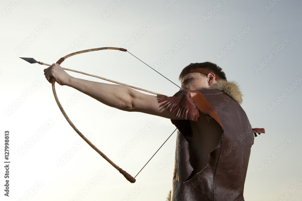 Fotografiet, Poster Robin Hood. Archer with arrow and long bow på ...