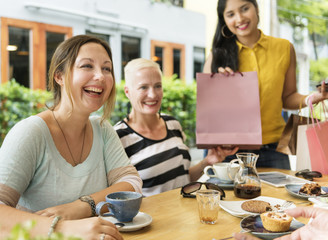 Wall Mural - Diversity Women Socialize Unity Together Concept