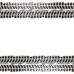 Sticker - wheel prints in black and white colors. vector illustration