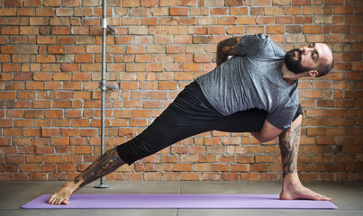 Man practicing yoga