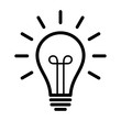 Vintage light bulb / lightbulb turned on or idea line art icon for apps and websites